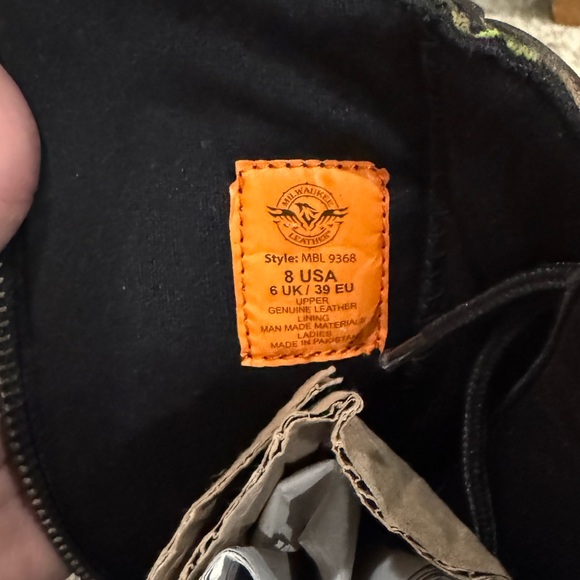 Milwaukee Leather Women's Distressed Brown Motorcycle Rider Boots 8. - Picture 5 of 11